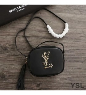 Yves Saint Laurent Blogger Bag In Stars Studded Leather Black/Gold
