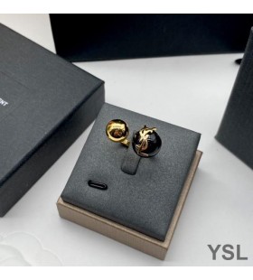 Yves Saint Laurent Cassandre Pearl And Ball Ring In Metal Gold/Black