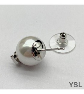 Yves Saint Laurent Cassandre Pearl Earrings In Metal Silver