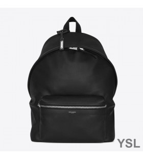 Yves Saint Laurent City Backpack In Matte Leather Black