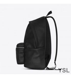 Yves Saint Laurent City Backpack In Matte Leather Black