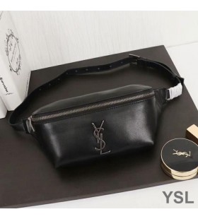 Yves Saint Laurent Classic Monogram Belt Bag In Lambskin Black/Silver