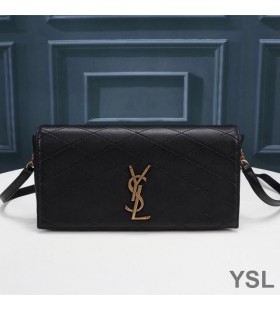 Yves Saint Laurent Kate 99 Chain Bag In Diamond-Quilted Lambskin Black/Gold