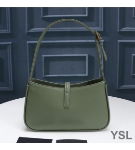 Yves Saint Laurent Le 5 A 7 Hobo Bag In Smooth Leather Green/Gold