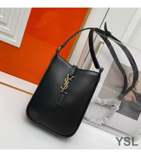 Yves Saint Laurent Le 5 A 7 Vertical Pouch In Smooth Leather Black/Gold