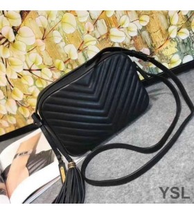 Yves Saint Laurent Lou Camera Bag In Matelasse Leather Black/Gold