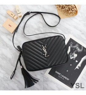 Yves Saint Laurent Lou Camera Bag In Matelasse Leather Black/Silver