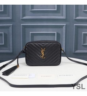 Yves Saint Laurent Lou Camera Bag In Quilted Leather Black/Gold