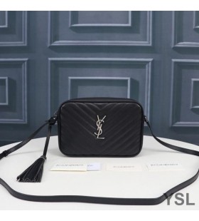 Yves Saint Laurent Lou Camera Bag In Quilted Leather Black/Silver