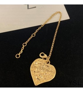 Yves Saint Laurent Love Heart Bracelet In Metal Gold
