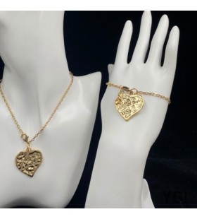 Yves Saint Laurent Love Heart Bracelet In Metal Gold
