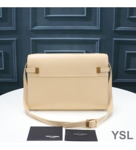 Yves Saint Laurent Manhattan Shoulder Bag In Smooth Leather Apricot/Gold