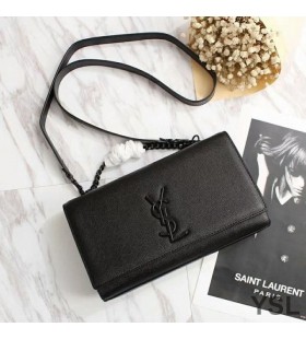 Yves Saint Laurent Medium Kate Bag In Textured Leather Black
