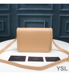 Yves Saint Laurent Medium Solferino Satchel In Box Leather Apricot/Gold