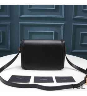 Yves Saint Laurent Medium Solferino Satchel In Box Leather Black/Gold