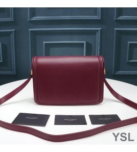 Yves Saint Laurent Medium Solferino Satchel In Box Leather Burgundy/Gold