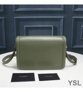 Yves Saint Laurent Medium Solferino Satchel In Box Leather Green/Gold