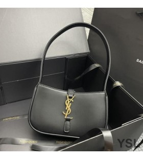 Yves Saint Laurent Mini Le 5 A 7 Hobo Bag In Smooth Leather Black/Gold