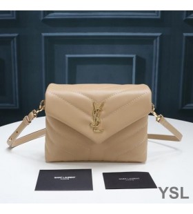 Yves Saint Laurent Mini Loulou Toy Bag In Y Matelasse Leather Apricot/Gold