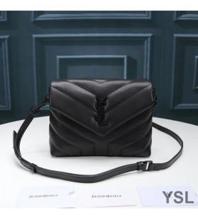 Yves Saint Laurent Mini Loulou Toy Bag In Y Matelasse Leather Black