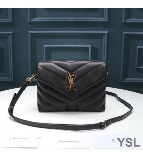 Yves Saint Laurent Mini Loulou Toy Bag In Y Matelasse Leather Black/Gold
