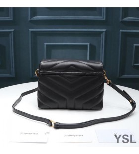 Yves Saint Laurent Mini Loulou Toy Bag In Y Matelasse Leather Black/Gold