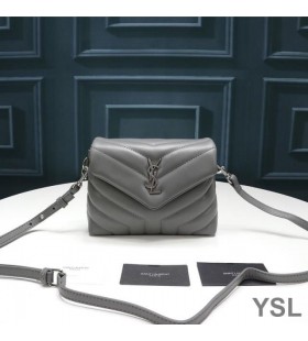 Yves Saint Laurent Mini Loulou Toy Bag In Y Matelasse Leather Sky Blue/Silver