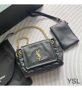 Yves Saint Laurent Mini Nolita Bag In Diamond-Quilted Lambskin Black