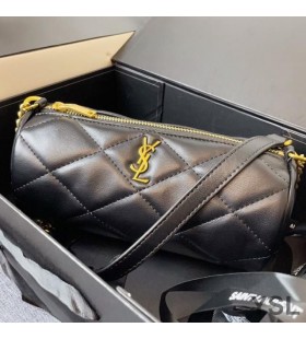 Yves Saint Laurent Mini Sade Tube Bag In Quilted Lambskin Black