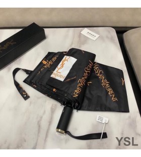 Yves Saint Laurent Monogram 3 Folding Mini Umbrella Black