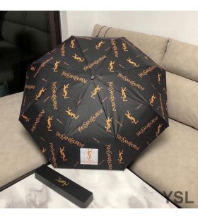 Yves Saint Laurent Monogram 3 Folding Mini Umbrella Black