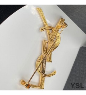 Yves Saint Laurent Opyum Brooch In Bamboo Metal and Enamel Gold