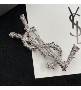 Yves Saint Laurent Opyum Brooch In Berber Metal Silver