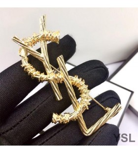 Yves Saint Laurent Opyum Brooch In Rope Metal Gold