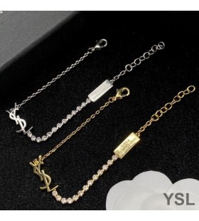 Yves Saint Laurent Opyum Charm Bracelet In Metal and Rhinestones Gold