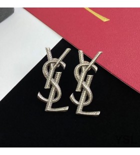 Yves Saint Laurent Opyum Earrings In Snake Metal Silver