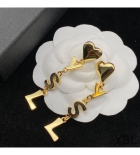 Yves Saint Laurent Opyum Heart Earrings In Metal Gold