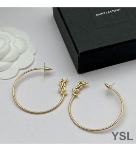 Yves Saint Laurent Opyum Hoop Earrings In Metal Gold