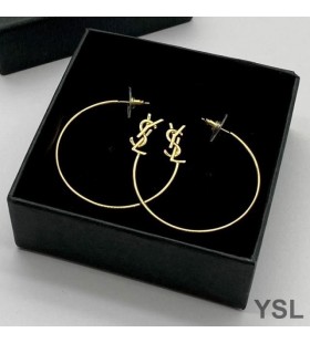 Yves Saint Laurent Opyum Hoop Earrings In Metal Gold