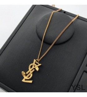 Yves Saint Laurent Opyum Pendant Necklace In Serpent Metal Gold