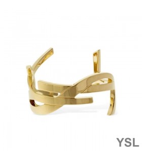 Yves Saint Laurent Opyum Twist Cuff Bracelet In Metal Gold