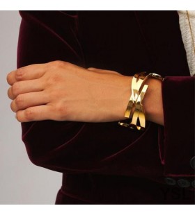 Yves Saint Laurent Opyum Twist Cuff Bracelet In Metal Gold