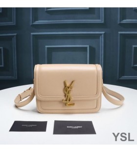 Yves Saint Laurent Small Solferino Satchel In Box Leather Apricot/Gold
