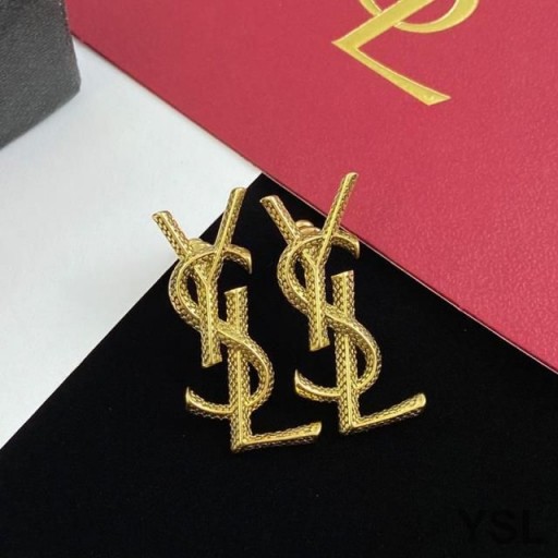 Yves Saint Laurent Opyum Brincos Em Cobra Metal, Ouro