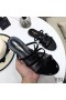 Yves Saint Laurent Cassandra Slides Em Couro Envernizado Preto