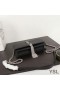 Yves Saint Laurent Kate Cadeia de Carteira com Borla Em Couro Texturizado Preto/Prata
