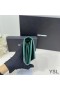 Yves Saint Laurent Grande Cassandra Desconstruir Bifold De Carteira De Crocodilo Em Relevo Couro Verde