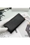 Yves Saint Laurent Grande Y-Ligne Aba Carteira Em Couro Grained Preto/Ouro