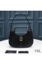Yves Saint Laurent Le Fermoir Hobo Bag De Couro Preto Brilhante