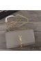Yves Saint Laurent Médio Kate Cadeia de Saco com Borla De Crocodilo em Relevo Brilhante Couro Cinza/Dourado